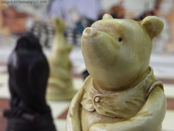 Winnie the Pooh Plain Theme Chess Set - Including Chess Board